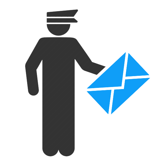 Postman delivering email icon