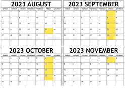 Fall 2023 aIM Higher Calendar