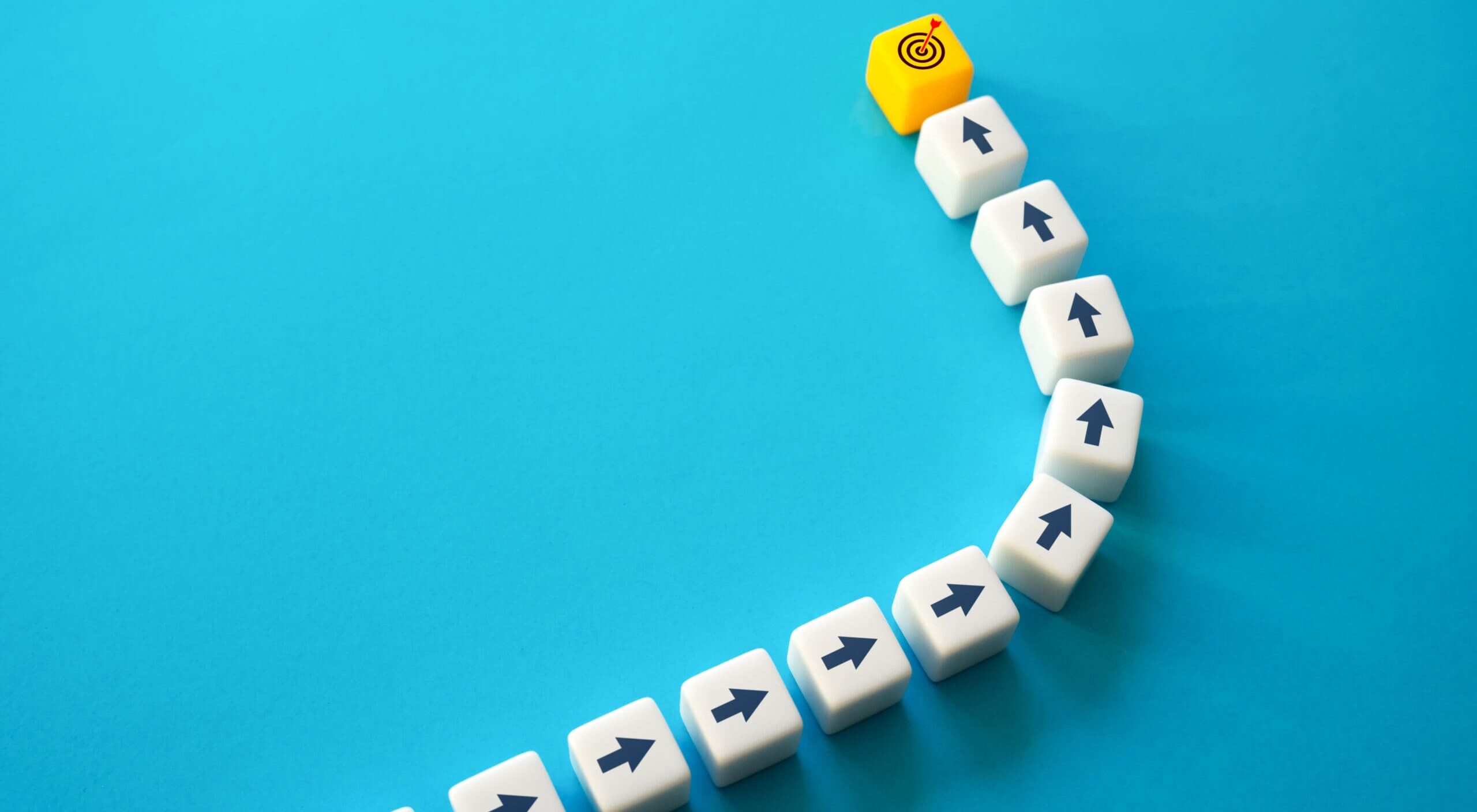 Blocks of arrows pointing to a target